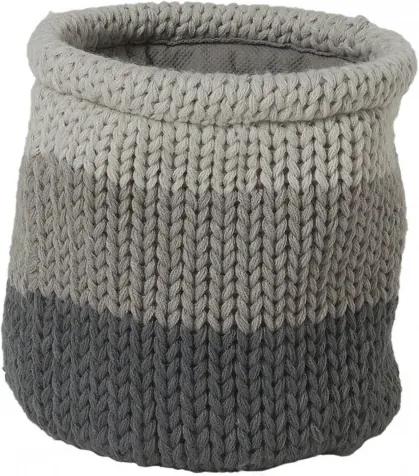 Opbergmand Sealskin Knitted Acryl Grijs 20x20cm