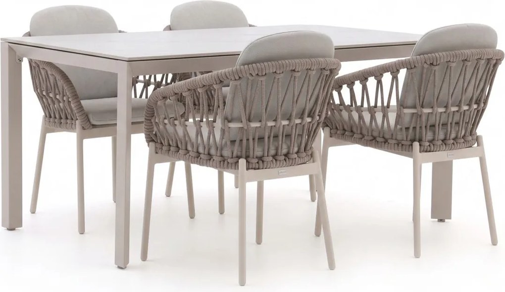 + 10% kassakorting | Diningset Bellagio  | 4 personen | Tuinset sintered stone | 5-delig | Kees Smit Tuinmeubelen