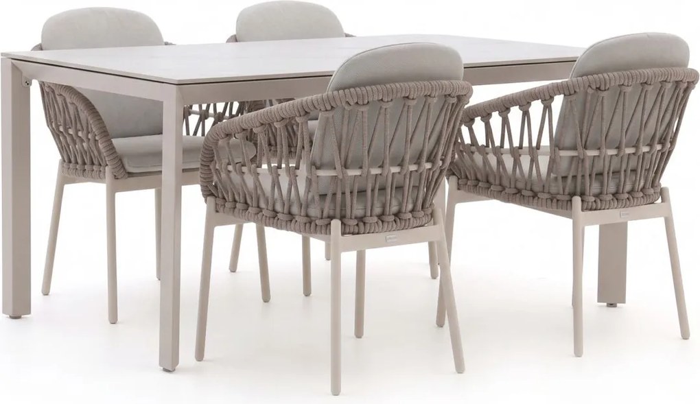 Diningset Bellagio  | 4 personen | Tuinset sintered stone | 5-delig | Kees Smit Tuinmeubelen