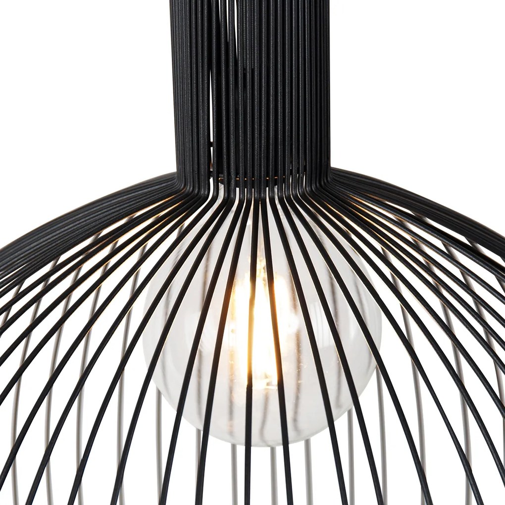 Smart ronde hanglamp zwart 50 cm incl. Wifi G95 - Dos