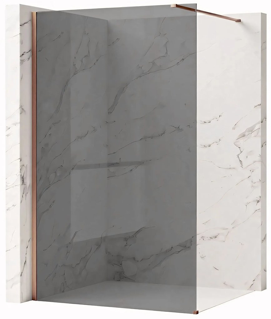 Walk-in douchewand Rea Flexi Grey / Brush Copper 130