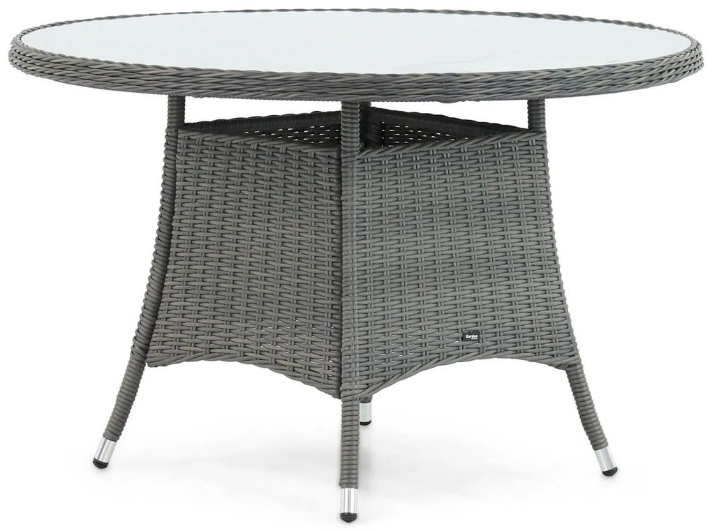 Dining Tuintafel Rond rond 120 cm Wicker Grijs Buckingham