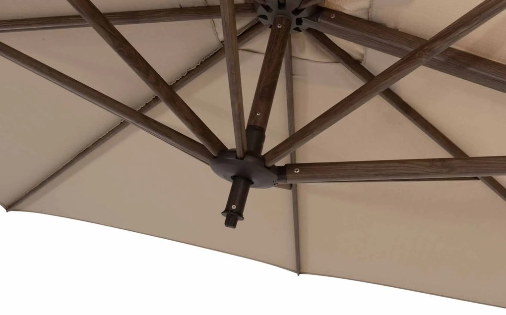 4 Seasons Outdoor Siesta PREMIUM 300 x 300 cm parasol Beach, Wegné frame Parasol   beige weerbestendig