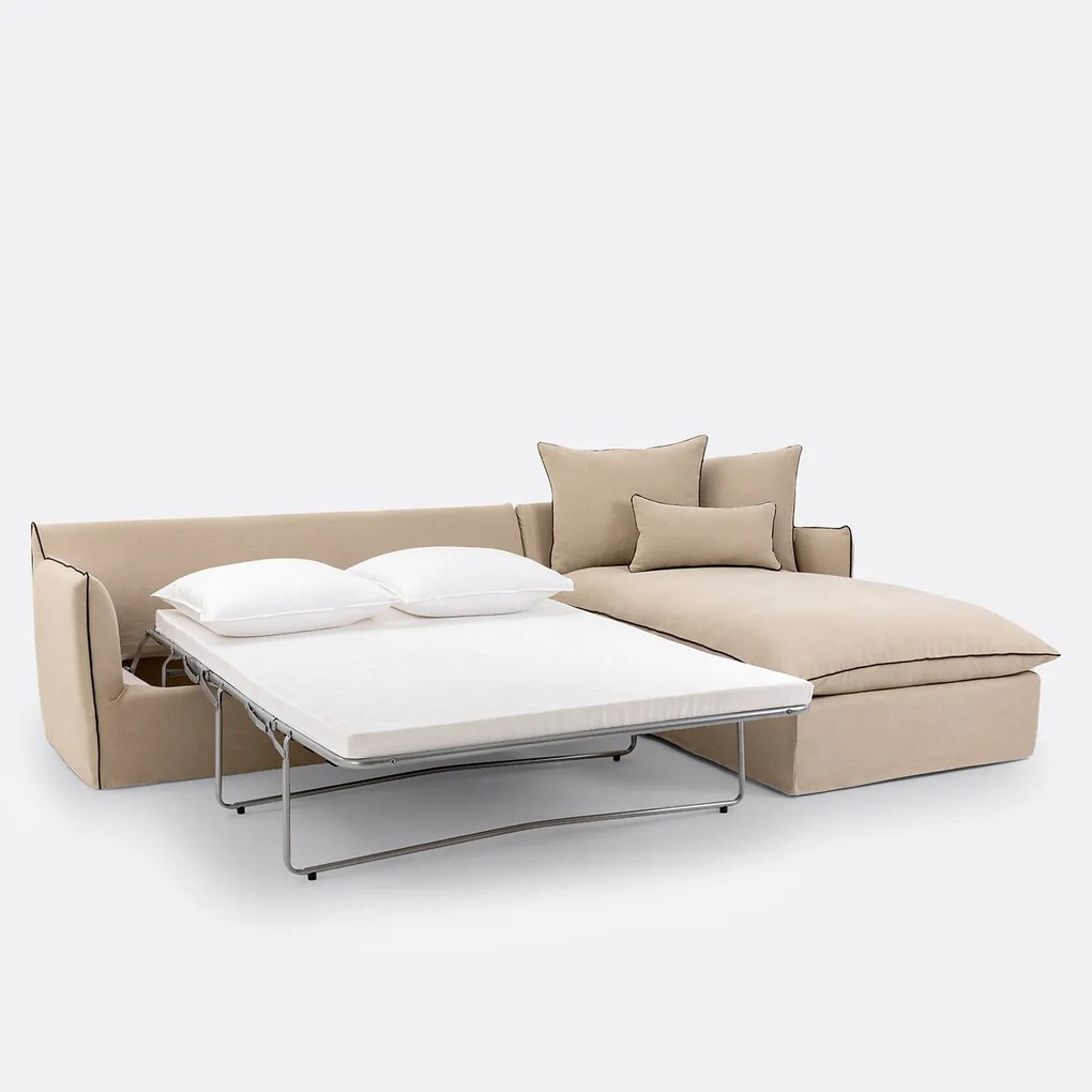 Hoekbank, afneembare hoes, 4 zits, dik linnen, Odna