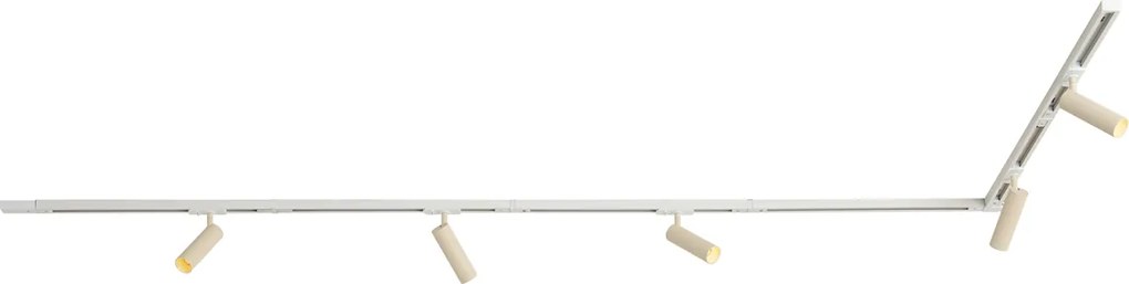 Modern railsysteem met 5 spots wit met beige 1-fase GU10 35mm - Iconic Jeana Luxe