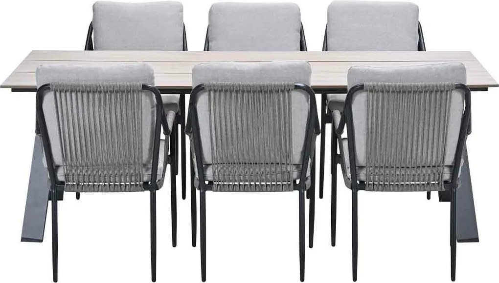 Garden Impressions Stevie tuinset 7-delig - Braga tuintafel 220x100 cm