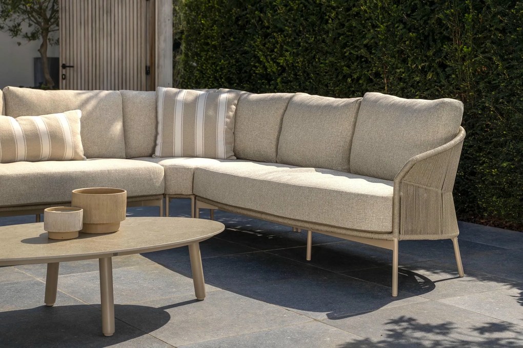 Taste by 4 Seasons Florence hoek loungebank latte *Showroommodel LoungebankLoungeset taupe weerbestendig