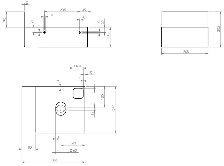 Clou Flush 1 open kast met handdoekhouder rechts zwart mat