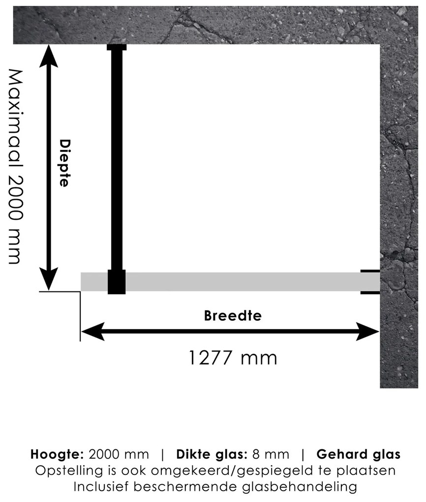 Brauer JC profielloze inloopdouche 130cm goud geborsteld