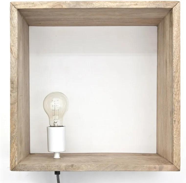 By-Boo Light In A Box Industriele Wandlamp Hout Wit