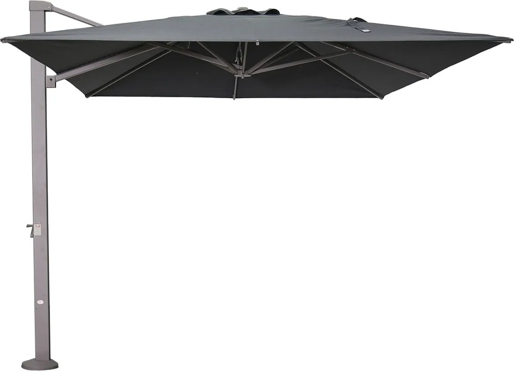 Garden Impressions Hawaii Emperor zweefparasol 300x400 cm – antraciet met taupe frame