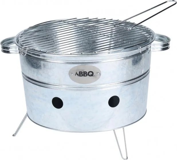 Bbq Draagbare Barbecue Rond Zwart Staal 38 X 20 Cm