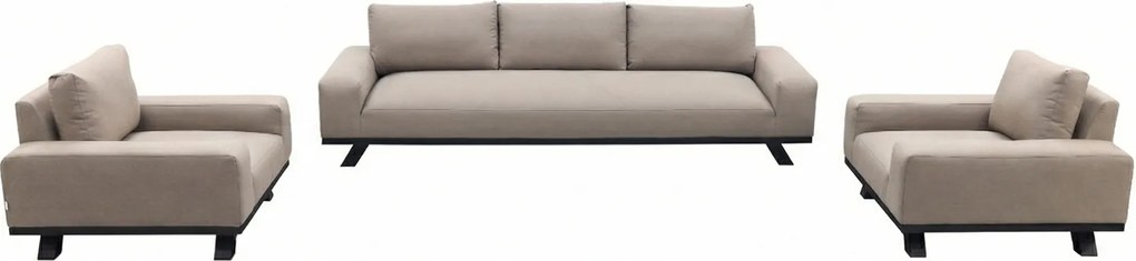 Barcelona Sunbrella stoel-bank loungeset - Taupe - 3-delig