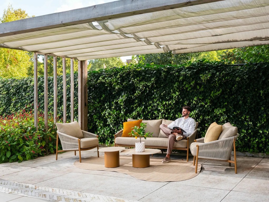 4 Seasons Outdoor Milos loungestoel amber Loungestoel taupe weerbestendig