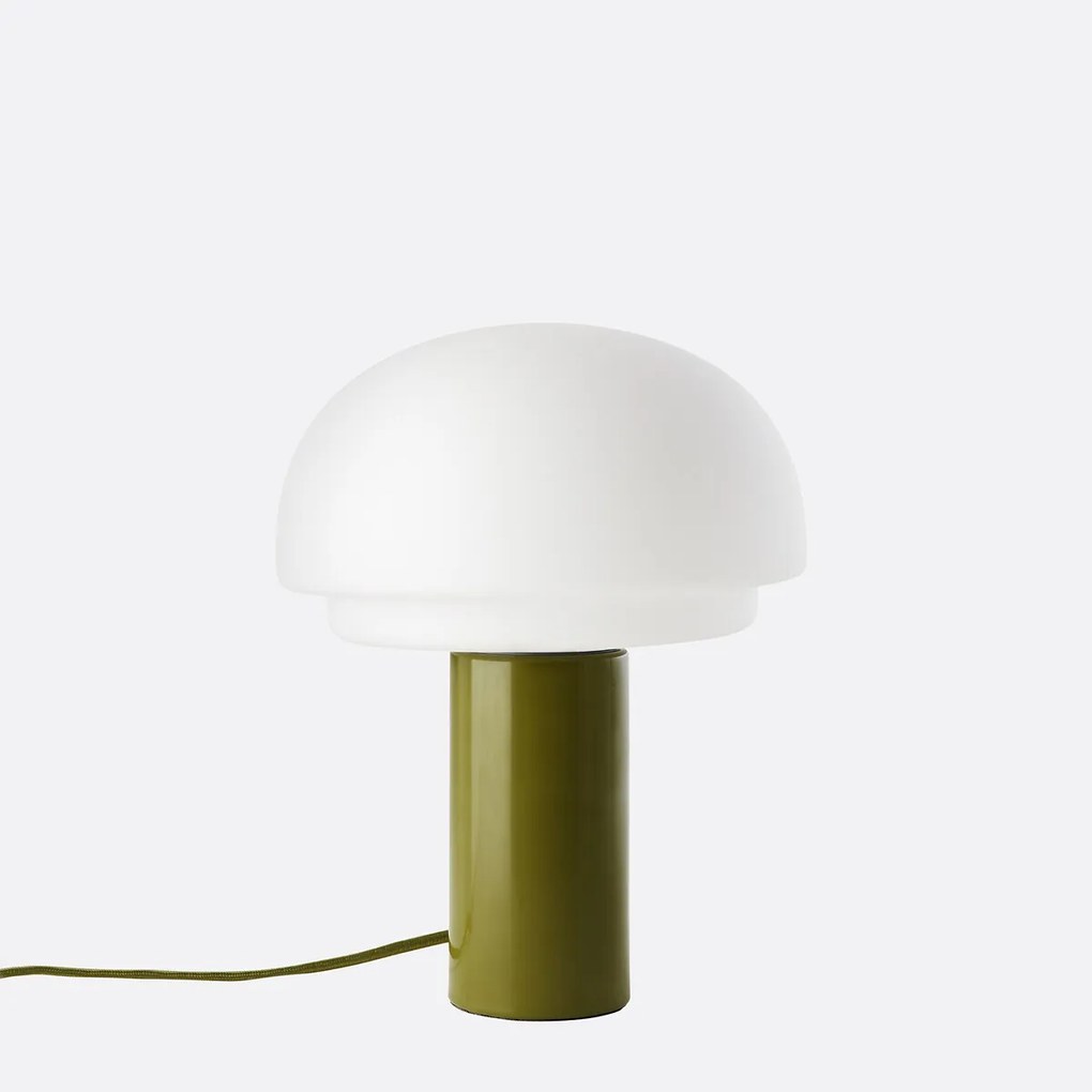 Lamp van opaalglas en ijzer H27,5 Agathilda