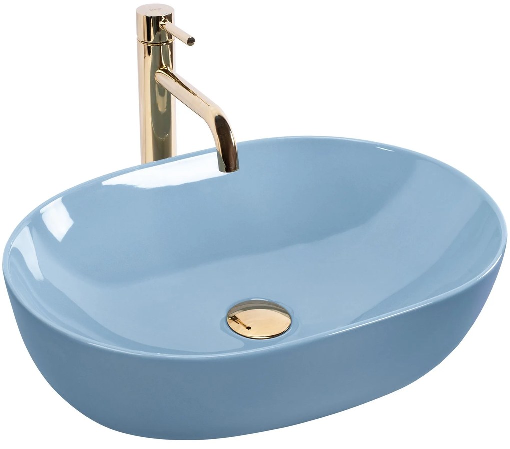 Opzetwastafel Rea LISA L.BLUE SHINY