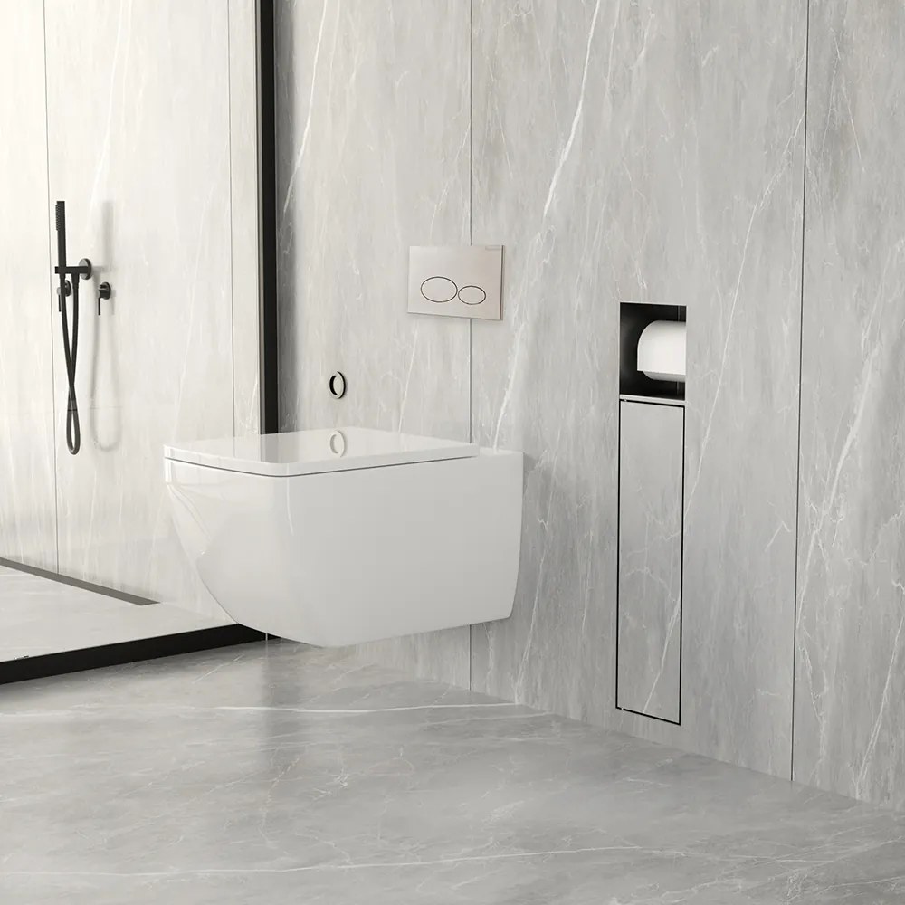 Mueller Ferro inbouw toiletrol en borstelhouder betegelbaar gunmetal