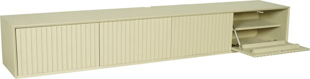 Starfurn Madison Sand Beige Tv-meubel Hangend Ribbels 200 Cm - 200x35x30cm.