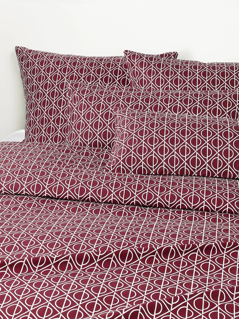 Katoenen dekbedovertrek Jella met geometrische print