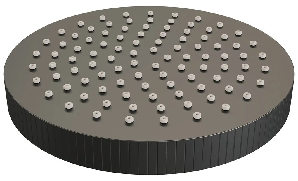 Brauer Stripe inbouw regendouche rond met 25cm hoofddouche, gebogen muurarm en staafhanddouche set 38 zwart mat