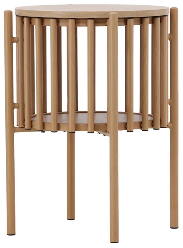 Ronde Bijzettafel Met Ribbelstructuur - 45 X 45cm.