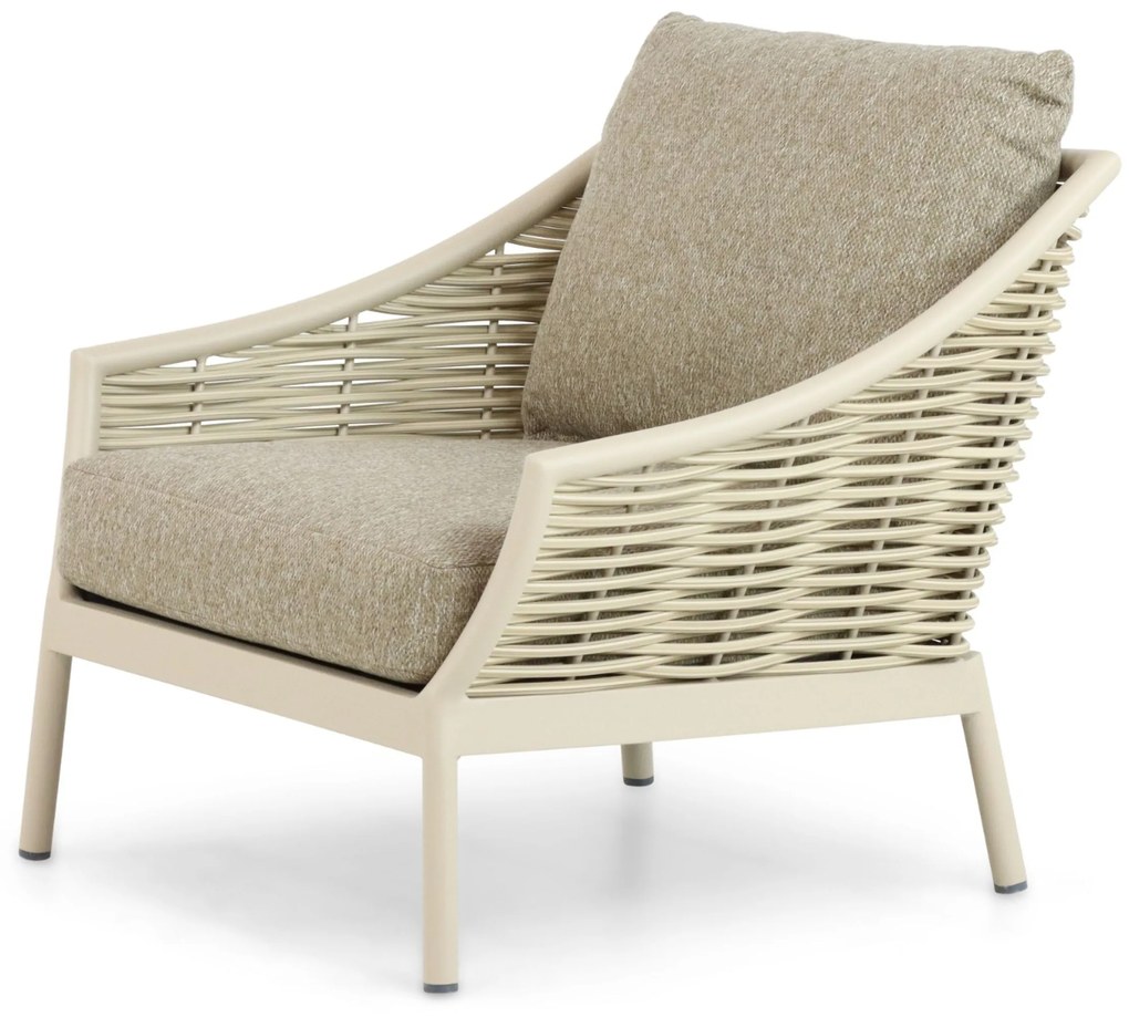 Stoel en Bank Loungeset 5 personen Aluminium/Wicker Taupe Apple Bee Milou