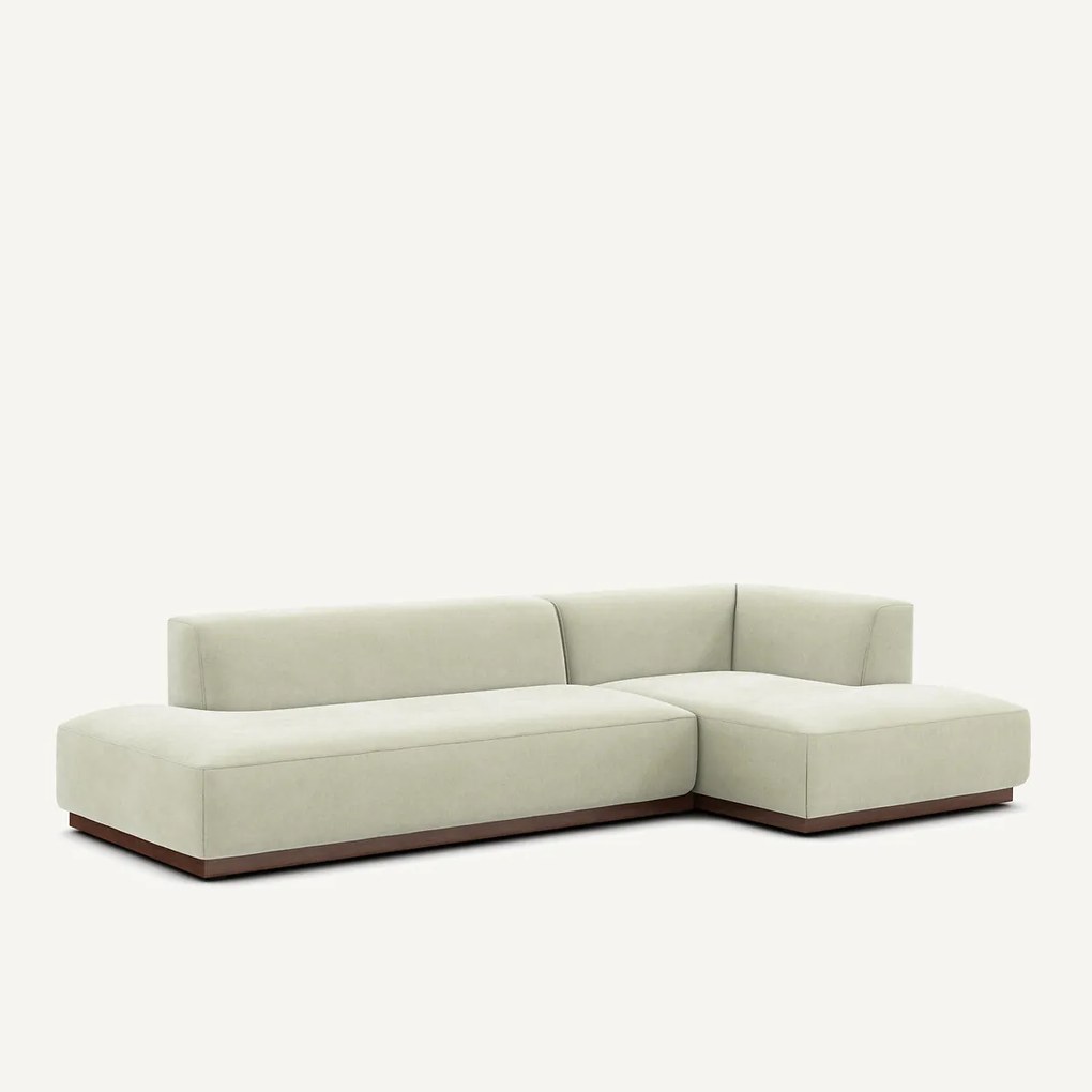 XL rechte hoekbank in stonewashed fluweel, JACOPO