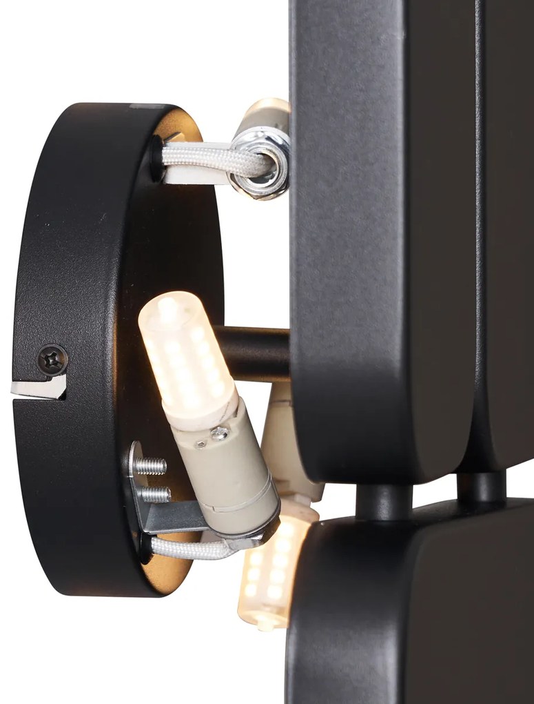 Design wandlamp zwart 3-lichts - Planes