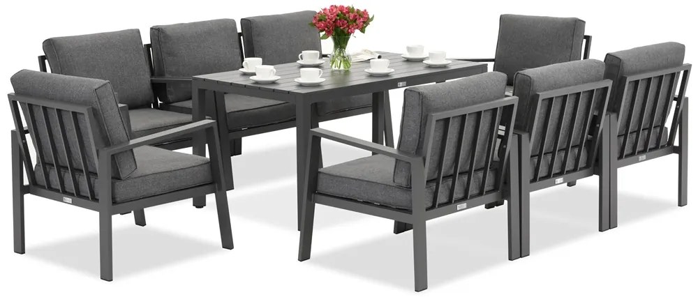 Zakintos Premium 8 antraciet Garden Point aluminium tuinmeubelen