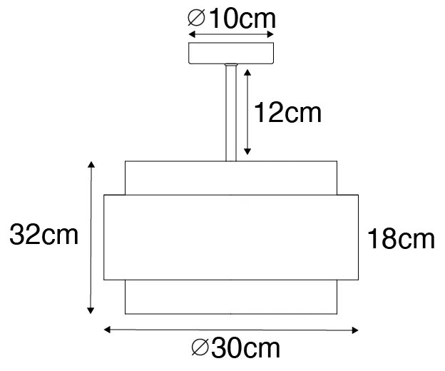 Moderne plafondlamp zwart met goud - Elif