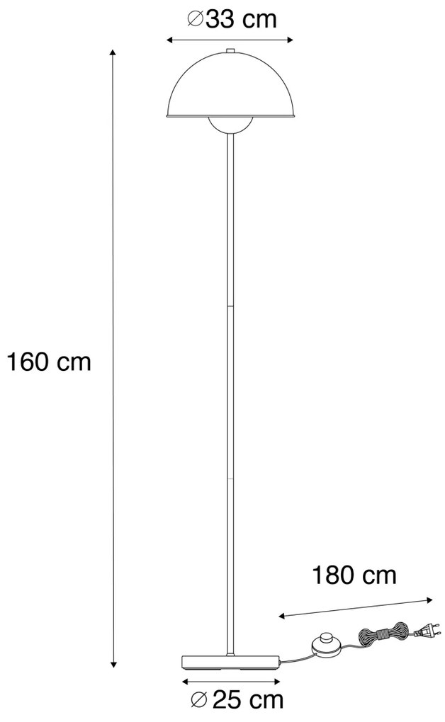 Industriële vloerlamp zwart met goud 160 cm - Magnax Industriele / Industrie / Industrial E27 Binnenverlichting Lamp