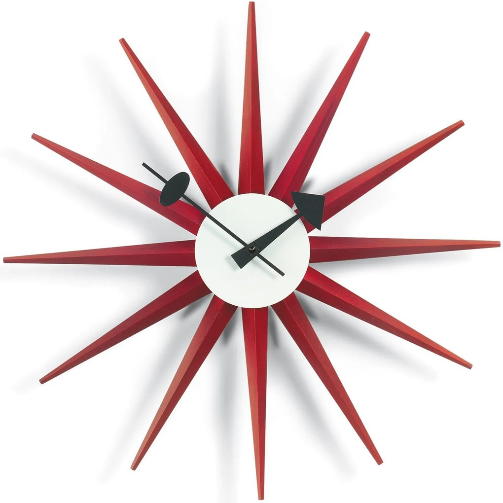 Vitra Sunburst Clock klok rood