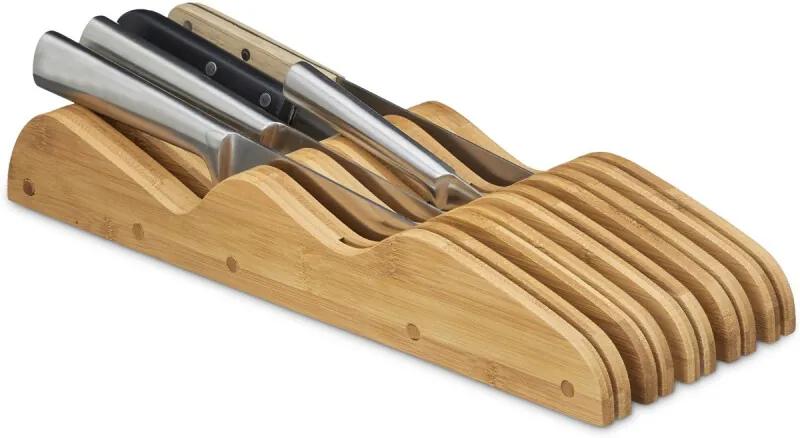 Messenblok bamboe - messenhouder - houder voor keukenmessen - lademessenblok L