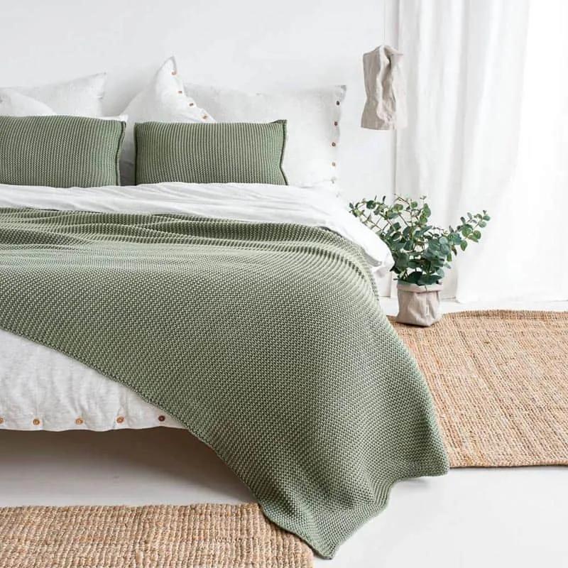 Sprei 2persoons groen, Lazy Morning