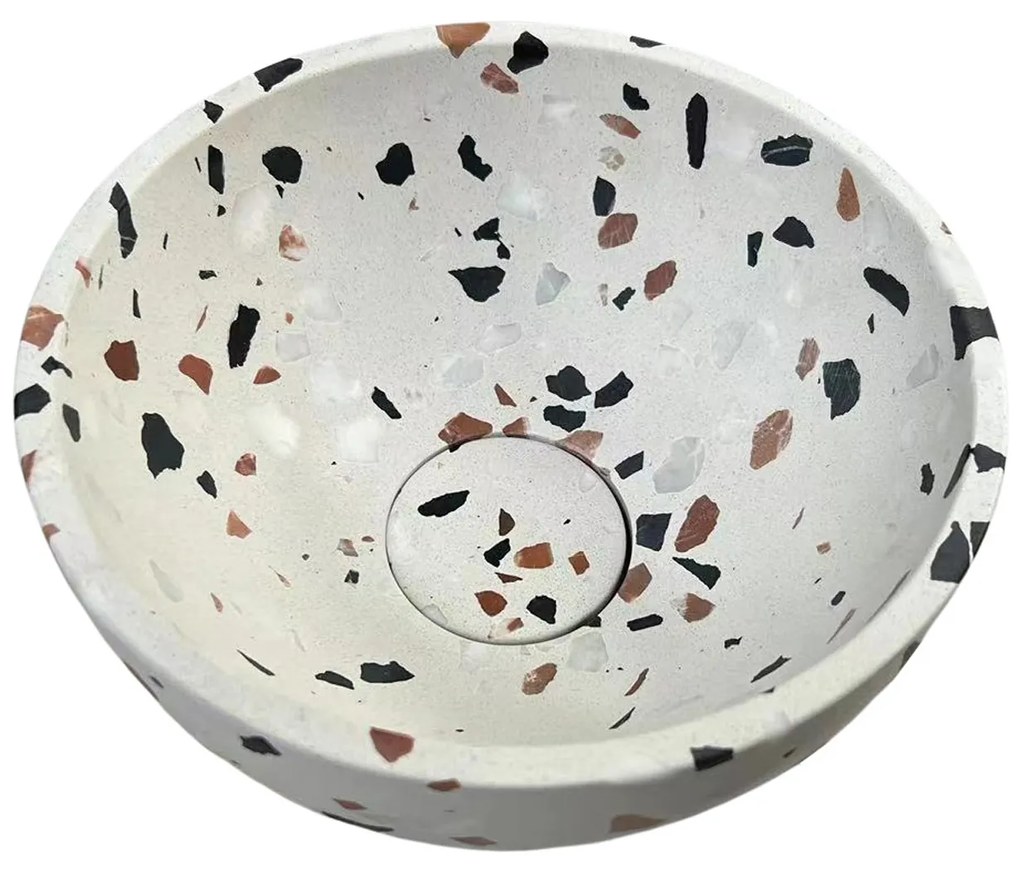 Fontana Terrazzo Micro Marble toiletmeubel 40cm kasteel bruin