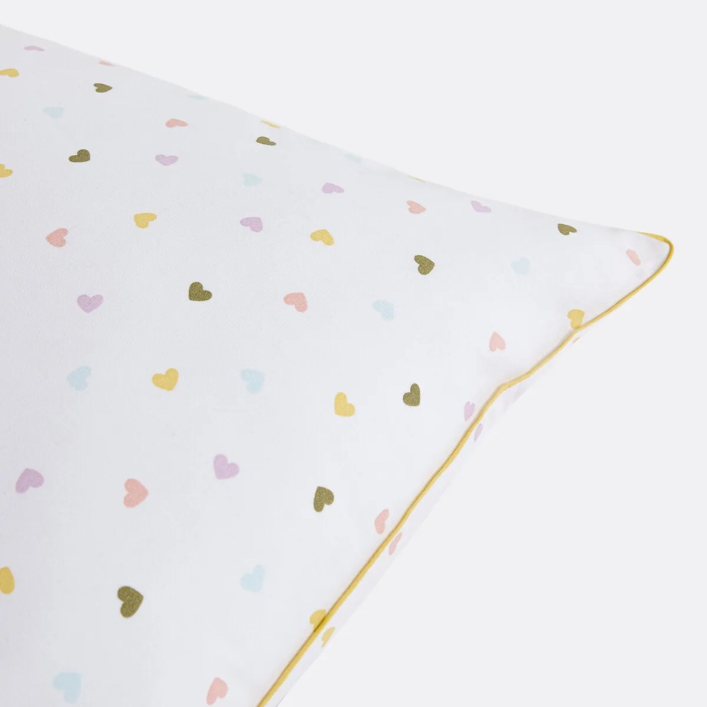 Kussensloop voor babybed, biologisch katoen, hartjesprint, SCACCO