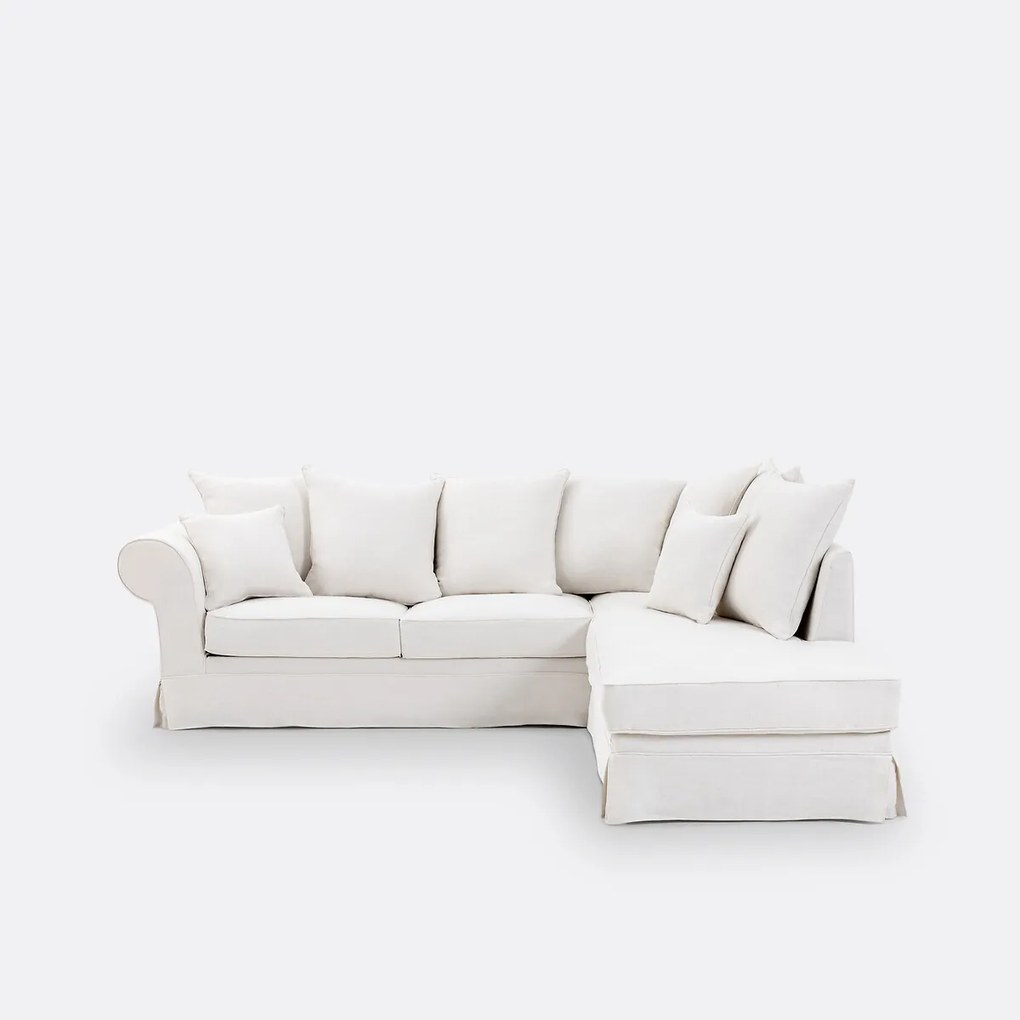 Hoekbank van dik linnen met afneembare hoezen, ADELIA