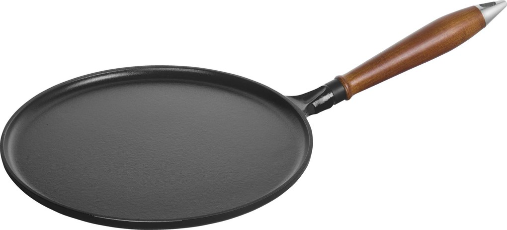 Staub Pans Pannenkoekenpan met houten handvat 28 cm, Zwart - Pans - Staub