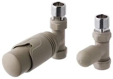 Eastbrook Valve radiator aansluitset recht met thermostaat mat cappuccino