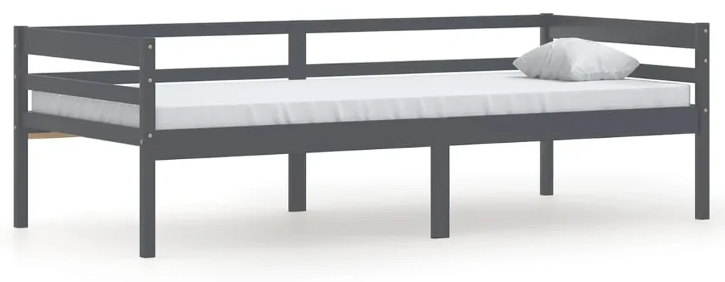 vidaXL Bedframe massief grenenhout donkergrijs 90x200 cm