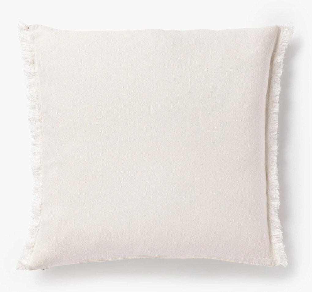 Linnen kussenhoes Luana met franjes
