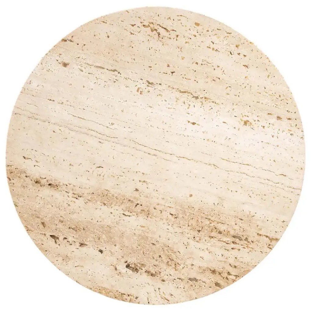 Richmond Interiors Avalon Ronde Bijzettafel Set Travertin - 45 X 45cm.