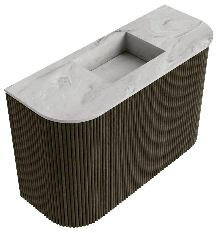 Mondiaz Joya DLux 65cm toiletmeubel ronding links/rechts shadow met wastafel faye midden zonder kraangat glace