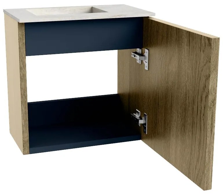 Mondiaz Joya DLux 40cm toiletmeubel dusk met wastafel faye links zonder kraangat ostra