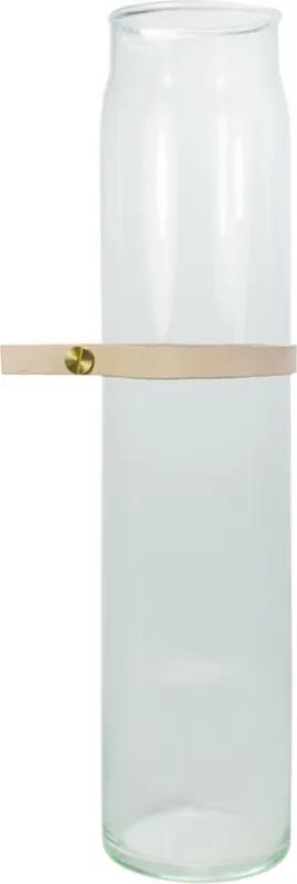 Vaas Wrap Me Mini - Incl. Lederen Band - Glas - Ã˜7 x 30 cm - Bruin
