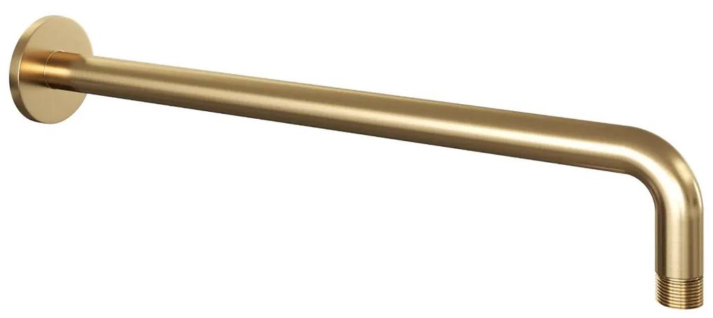Brauer Gold Edition thermostatische inbouw regendouche met staafhanddouche, gebogen muurarm en hoofddouche 30cm set 52 messing geborsteld PVD