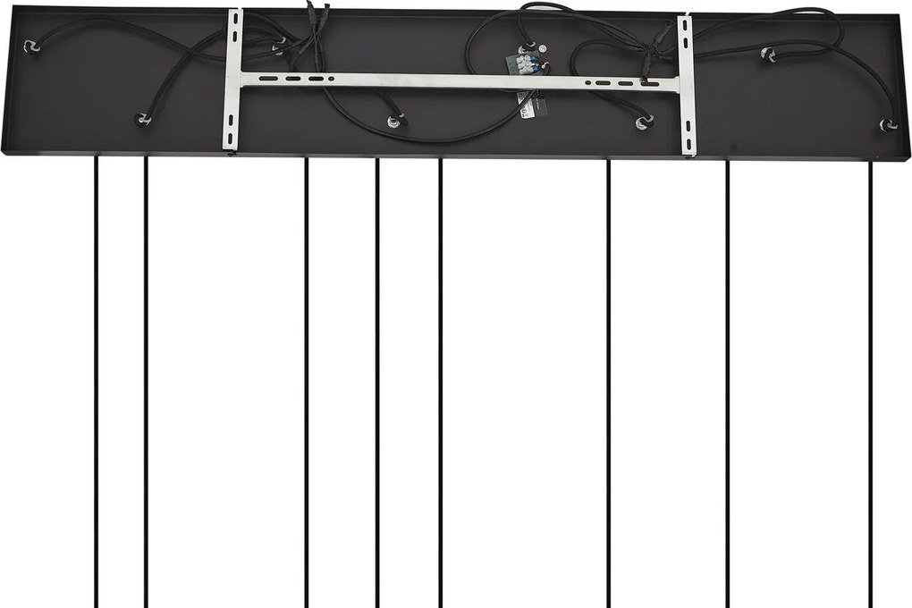 Art deco hanglamp zwart met smoke glas 8-lichts - Hanne