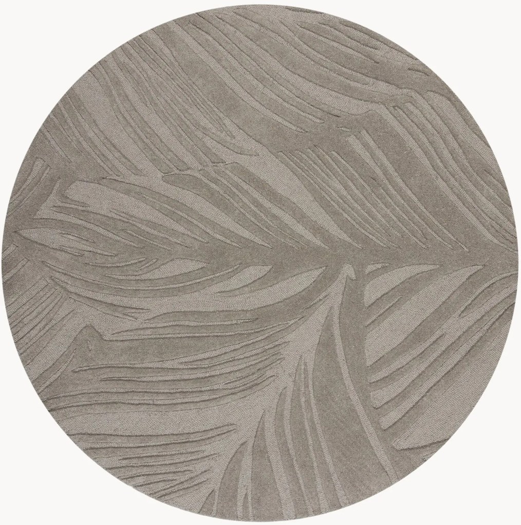 Handgetuft hoog-laag wollen vloerkleed Lino Leaf