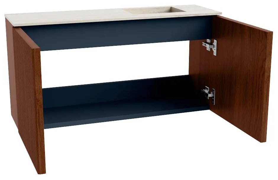 Mondiaz Joya DLux 80cm toiletmeubel ruby met wastafel faye rechts 1 kraangat meli