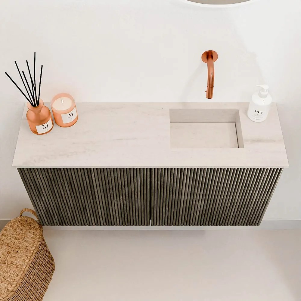 Mondiaz Joya DLux 80cm toiletmeubel shadow met wastafel faye rechts zonder kraangat meli